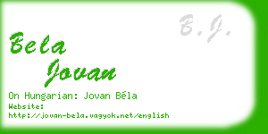 bela jovan business card