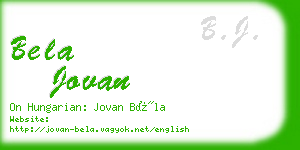 bela jovan business card